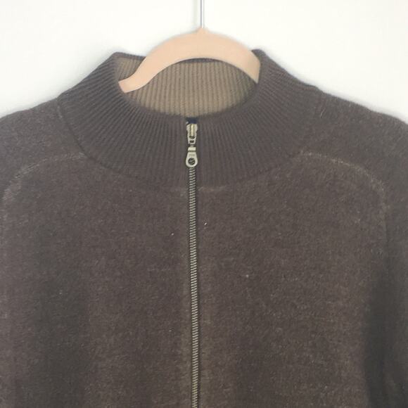 Patagonia 100% wool full zip mock neck bomber jacket sz M - Picture 2 of 8